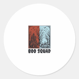Boo Squad Vintage Halloween Pumpkin Shirt Design_1 Classic Round Sticker