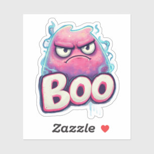 Boo Sticker Cute Grumpy Ghost Decal Funny Spo