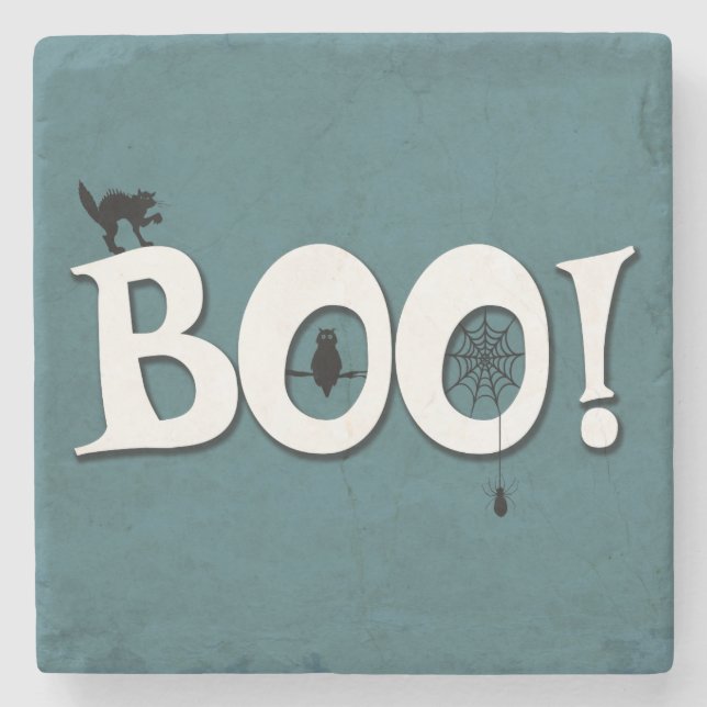 Boo! Stone Coaster (Front)