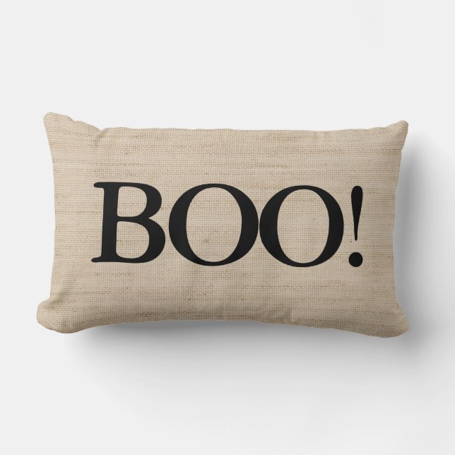 BOO sur Burlap Halloween Coussin (Recto)