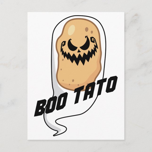 Boo-Tato Spooky Potato Food Halloween Postcard (Front)