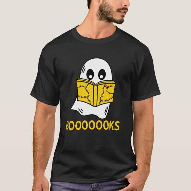 Boo Teacher Halloween Books Reading  Ghost Booooks T-Shirt (Front)