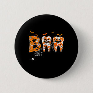 Boo Teeth Pumpkin Dentist Dental Hygienist Hallowe 2 Inch Round Button