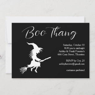 Boo Thang Flying Witch Halloween Party Invitation