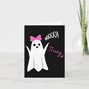 Boo Thang Thing Ghost Pink Bow Cute Halloween For  Card