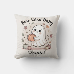 Boo-tiful Baby Cute Ghost Halloween Throw Pillow