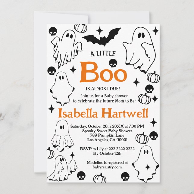 Boo-tiful Baby on the Way – Halloween Baby Shower  Invitation (Front)