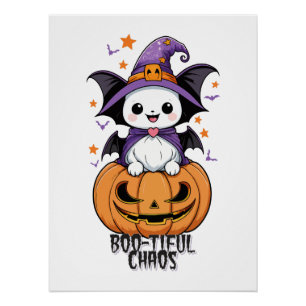 Boo-tiful Chaos   Bats, Hats, & Pumpkins Poster