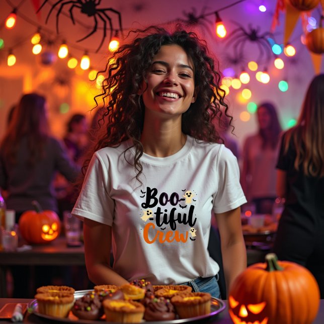 Boo-tiful Crew: Cute Ghost Halloween T-Shirt (Creator Uploaded)