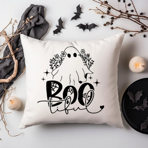 Boo-Tiful Cute Ghost Halloween T-Shirt Throw Pillow