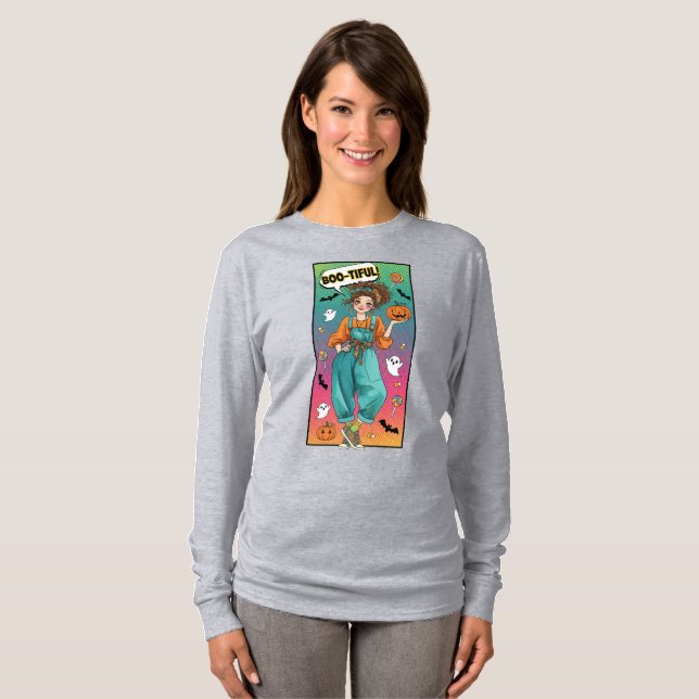 “Boo-tiful” Halloween Long Sleeve Tee (Front Full)