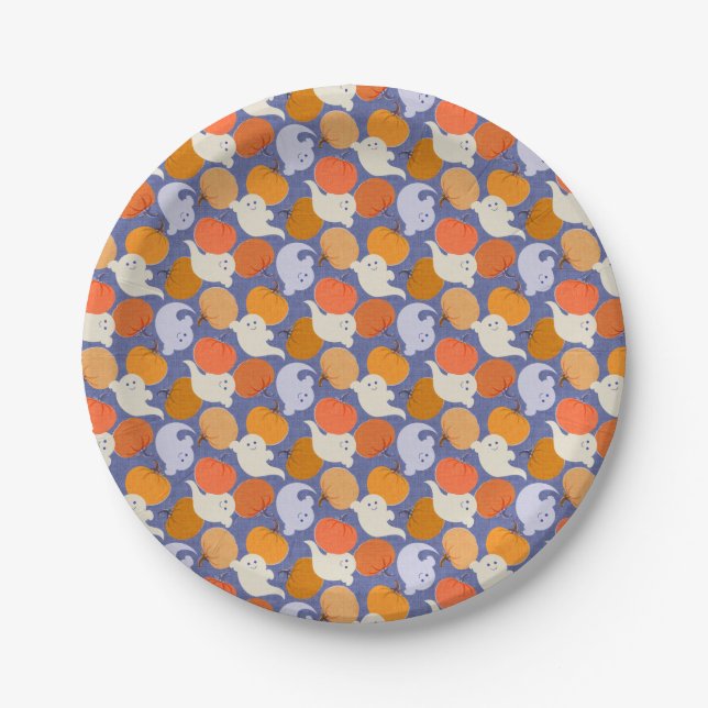 Boo-tiful Halloween Retro Paper Plate (Front)