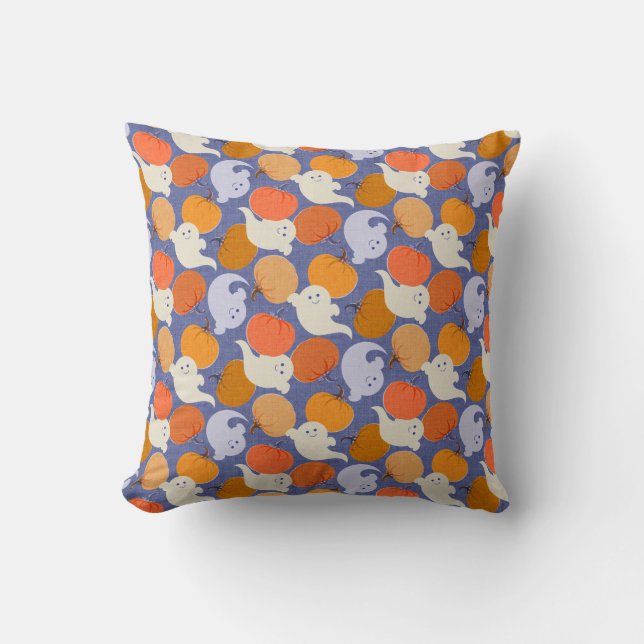 Boo-tiful Halloween Retro Throw Pillow (Front)