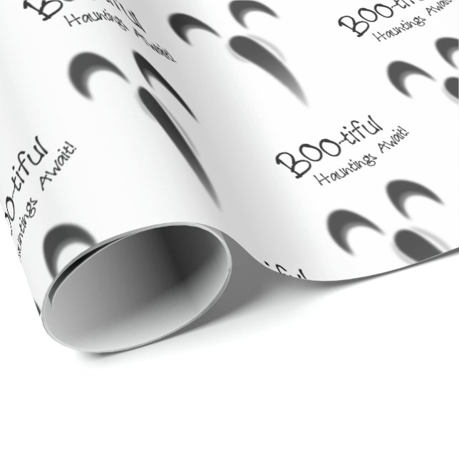 Boo-tiful Hauntings Halloween  Wrapping Paper (Roll Corner)