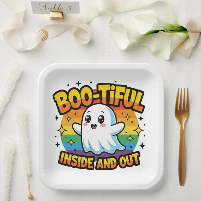 Boo-Tiful Inside And Out Paper Plate (Wedding)