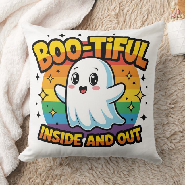 Boo-Tiful Inside And Out Throw Pillow (Blanket)