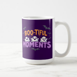 Boo-Tiful Moments Cute Halloween Ghosts and Bats Coffee Mug