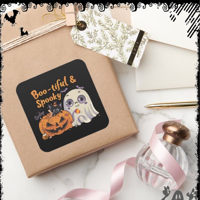 Boo-tiful & Spooky | ExDesigner | Halloween Square Sticker (Creator Uploaded)