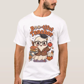 Boo-tiful Teacher Halloween Shirt Cute Ghost Teach