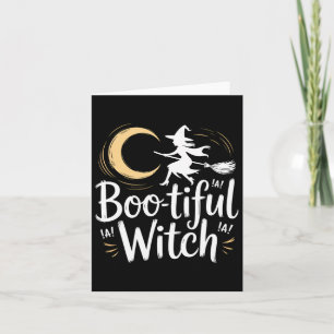 Boo-tiful Witch Silhouette Halloween Witch Moon  Card