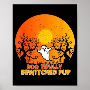 Boo-Tifully Bewitched Puppy Dog Halloween Poster