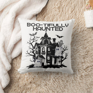 Boo-tifully Haunted.w Throw Pillow