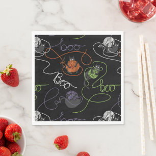 Boo-tifully Tangled Black Halloween Napkins