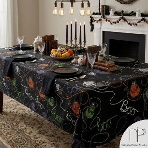 Boo-tifully Tangled Halloween Tablecloth
