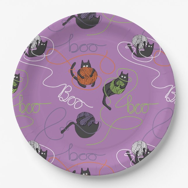Boo-tifully Tangled Purple Paper Plates (Front)