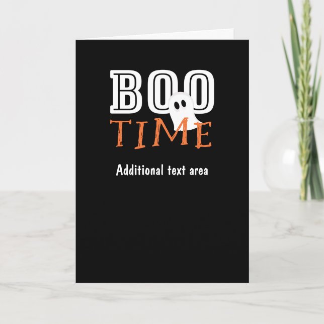 BOO TIME Halloween Ghost Party Fold Card (Front)