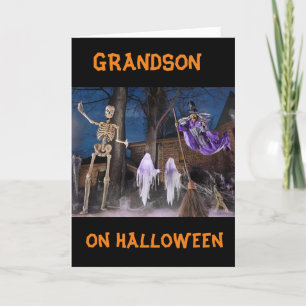 "BOO TO YOU" **GRANDSON** HEUREUSE CARTE HALLOWEEN