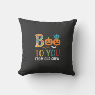 Boo To You Halloween Crew Design_1 Throw Pillow