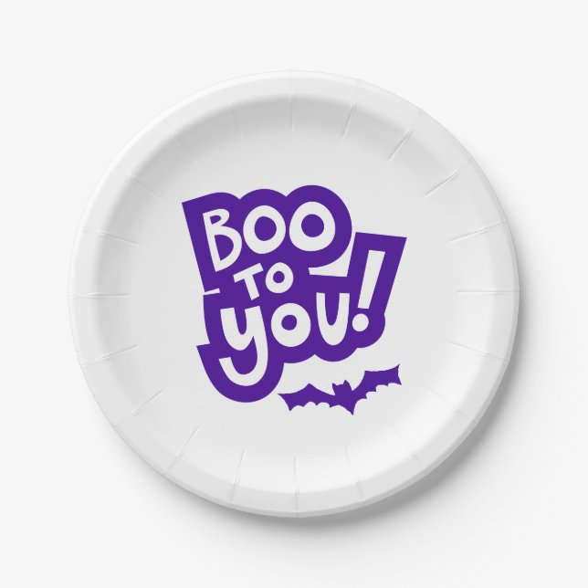 Boo to You Halloween Party Plates (Front)