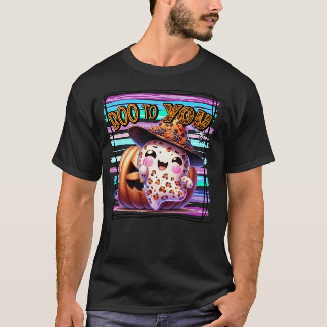 Boo To You Pumpkin Spice Happy Halloween Scary T-Shirt (Front)