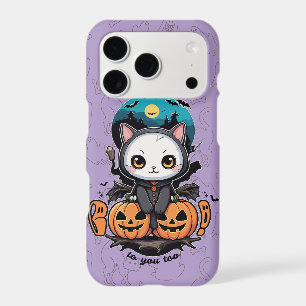 Boo to You Too   Cute Cat Bat Wings & Pumpkin