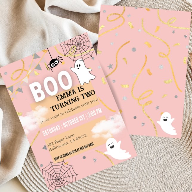 Boo Turin Deux Anniversaires Invitation De Fête (Créateur téléchargé)