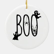 Boo Whimsical Ghosts & Spider Halloween