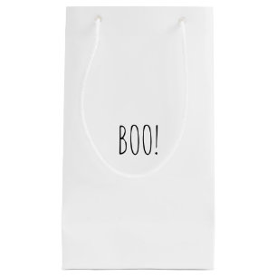 Boo white black spooky minimalist Halloween Small Gift Bag