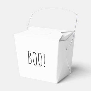 Boo white simple typography funny cute Halloween Favor Box