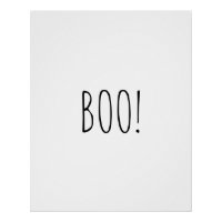 Boo white spooky typography funny cute Halloween