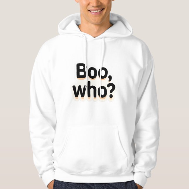 Boo-Who? Cute Halloween Typography Designs Hoodie (Front)