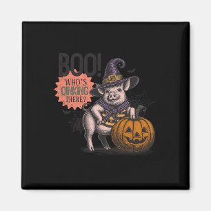 Boo Who's Oinking There Halloween Funny Pig Lovers Magnet