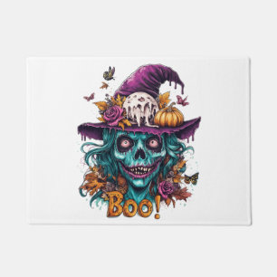 Boo!" Witch Hat Halloween Doormat