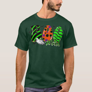 Boo Witch Spider Ghost Pumkin & Witch Hat Hallowee T-Shirt