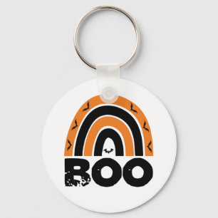 Boo with Flying Bats and Rainbow Keychain