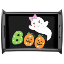 BOO WITH ORANGE PUMPKINS & CUTE WHITE GHOST