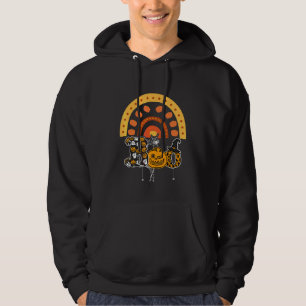 Boo With Spiders And Witch Hat Halloween Rainbow 1 Hoodie
