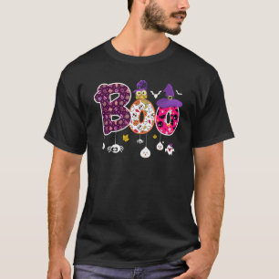Boo With Spiders And Witch Hat Halloween T-Shirt