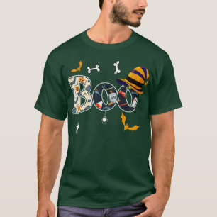 Boo With Spiders And Witch Hat Halloween T-Shirt
