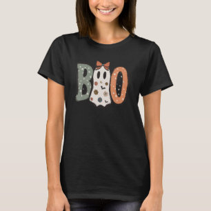 Boo With Spiders And Witch Hat Halloween Women Gir T-Shirt